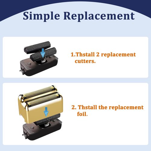 Professional Shaver Replacement Foil and Cutters Compatible with BaBylissPRO Barberology FXFS2 Shaver (2Pack)