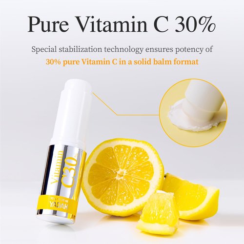 YADAH Vitamin C 30 Correcting Balm (0.35oz) – All-in-one Multi Care for Dark Spot Remover, 30% Pure Ascorbic Acid & Vitamin E for Radiant Nourished Skin, Starter & Finishing Balm and Skin Brightening