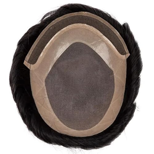 Toupee for Men PU+Lace Base Real European Human Hair Pieces for Mens Hair Prosthesis Patch Units Hair Replacement System for Men (7x9)