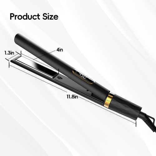 Nicebay 1” Titanium Flat Iron, Fast Heating Hair Straightener & Curler,with 5 Temp Settings, Negative Ion Technology,Travel-Friendly, Smooth Salon Design