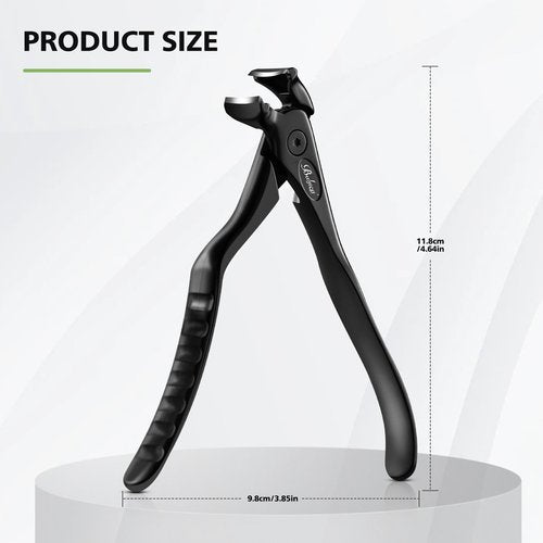 BALUCA Ergonomic Nail Clipper for Seniors - Toenail Clipper for Thick Toenails and Fingernails, Long Handle Nail Clippers with Catcher, Precision Nail Trimmer for Men and Women - Black