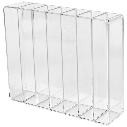 SINJEUN 4 Pack Acrylic Palette Organiser, 7 Sections Divided Makeup Palette Organiser for Eyeshadow, Contour Blush, Lipstick, Make Up Storage(Transparent, 7.5" x 6.3" x 1.8")