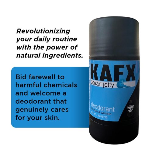 KAFX Body Ocean Jetty Deodorant with Odor-Fighting Coffee Oil, Organic Aluminum-Free Natural Deodorant for Women and Men, Long-Lasting Freshness, 2 Pack, 2.65 oz/75 g