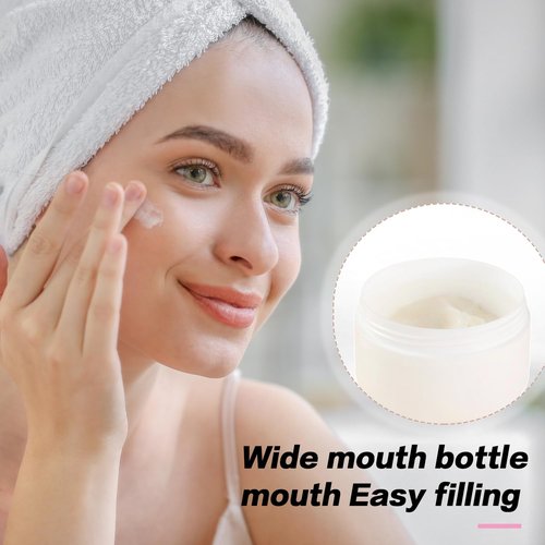 ericotry 6pcs 250g/8oz White Plastic Jars Empty Cosmetic Jars Refillable Round Containers with Dome Lid for Cosmetic Lotion Cream