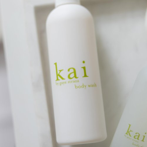 kai Body Wash, 8 Fl Oz., foaming body wash with vitamin e, extracts of cucumber + comfrey, scented with the delicously, fresh + clean signature fragrance. vegan, cruelty free, made in the usa