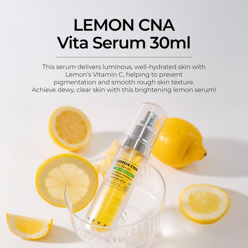 IZEZE LEMON CNA Vita Serum 1.01 fl.oz, 30 ml | Vitamin C for Glow Skin, Niacinamide Face Serum, Non Greasy, Light Weight, Elasticity Improvement, Skincare Korean