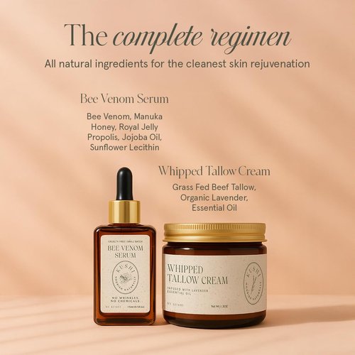 KUSHI Grass-Fed Whipped Tallow Cream Moisturizer for Face & Body – Organic Lavender – Vitamins A, D, E, K – Paraben & Sulfate Free, All-Natural Skin Care – 1.3oz
