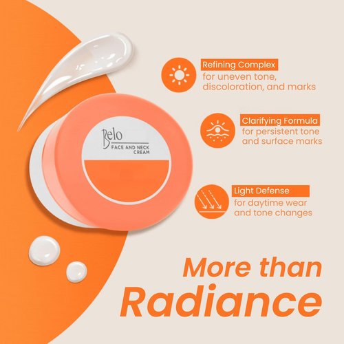 Belo Essentials Even Tone Face & Neck Cream – Radiance Boosting Moisturizer for Smoother, Clearer-Looking Skin – 50g x 3 Pack
