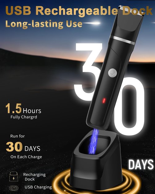 Beard Trimmer for Men,Manscape 3-in-1 Electric Razor Groin Groomer,IPX7 Waterproof Wet/Dry,Versatile Body Hair Trimmer for Ball/Beard/Nose,USB Rechargeable & Nose/Shaves Head,Silver