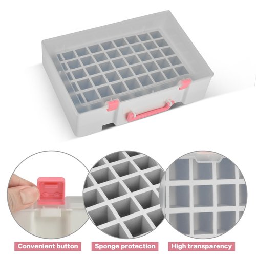FULLCASE Nail Polish Organizer, 54 Bottles Nail Storage with Separate Sponge Compartment for Sally Hansen/for GAOY/for OPI/for Essie/for CANNI Gel/for DND Gel Polish