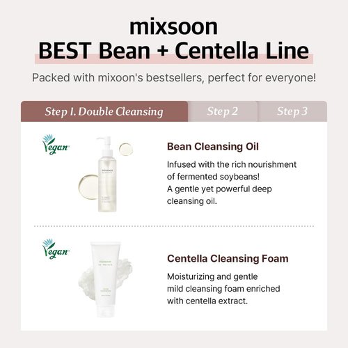 mixsoon Glass Skin Suit Case Set-5-Step Skincare Kit - Hydrating and Radiance-Cleansing Oil, Foam, Essence, Cream 105ml / 3.55 fl.oz. Korean Glass Skin Care