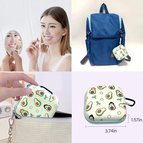 Gxamz Retainer Case Travel Aligner Case Mouth Guard Box with Clip, Organizer Bag, Mirror and Removal Tool Set (Fruit)