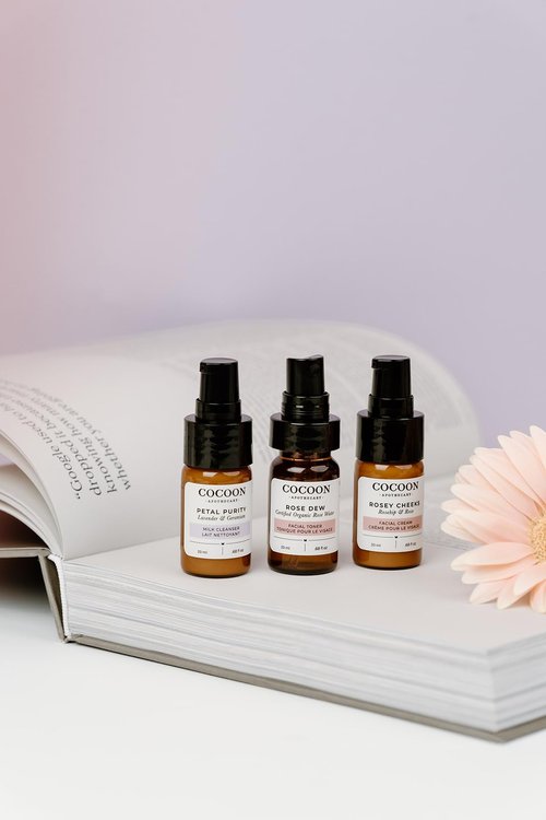 COCOON APOTHECARY Skin Care Starter Kit for Normal Skin 3 x 0.68 fl oz | Ecocert Cosmos Natural + Organic | skin care sets & kits For Normal/Dry/Sensitive Skin, Perfect For Travel &Trial
