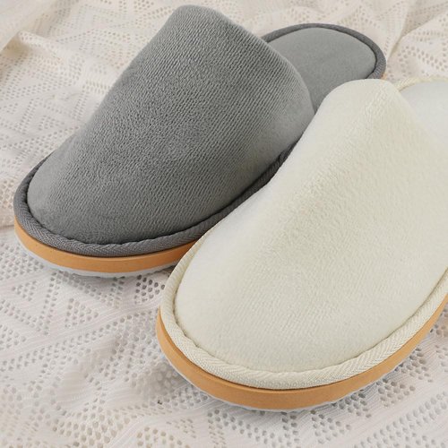 BoxSkivra 2-6 Pairs Spa Slippers, Indoor Slippers, Disposable Slippers for Guests, Washable & Non-Slip Reusable, Women, Men, House, Bedroom, Hotel, Travel, Wedding (Thick Soft)