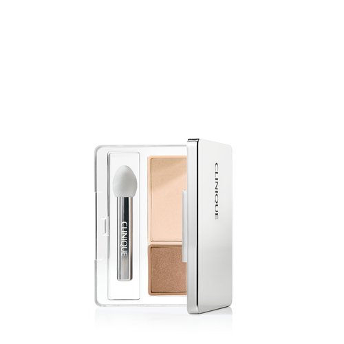 Clinique All About Shadow Duo Eye Shadow Makeup | Safe For Sensitive Eyes | Buildable + Long-Wearing Color | Smooth, Easy Application, Ivory Bisque/Bronze Satin, 0.05 Ounce