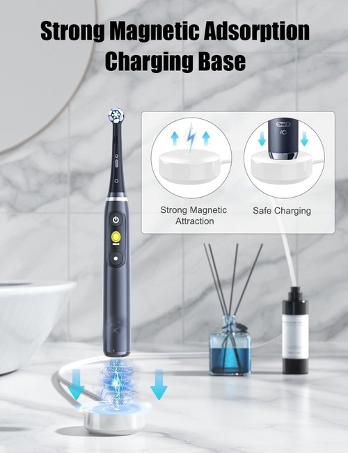 Charger Base Compatible with Braun Oral B iO Series7, 8, 9 Electric Toothbrush, Replacement 3768 Magnetic Power Supply Charging Cord