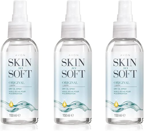 AVON SKIN SO SOFT Original Jojoba Oil Spray – Lightweight DRY Oil with Natural Moisturizing JOJOBA for Silky Smooth, Hydrated Skin 5.Fl Oz (3 PACK)
