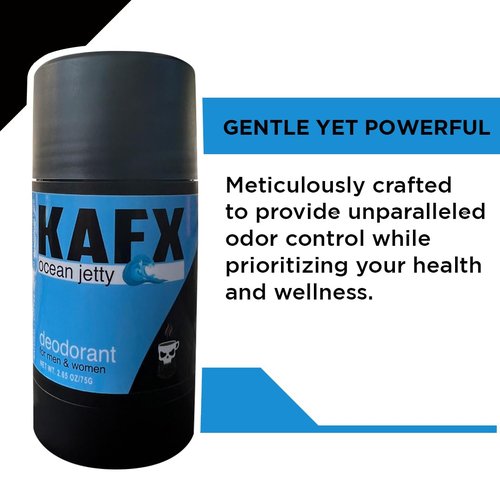 KAFX Body Ocean Jetty Deodorant with Odor-Fighting Coffee Oil, Organic Aluminum-Free Natural Deodorant for Women and Men, Long-Lasting Freshness, 2 Pack, 2.65 oz/75 g