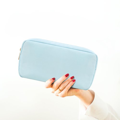 LETGO Small Makeup Bag for Purse,Nylon Small Cosmetic Bag Travel Size Toiletry Bags Travel Makeup Bag Coin Purse,Car Asscessories Bag Travel Essentials for Women Girls (Small-Blue)