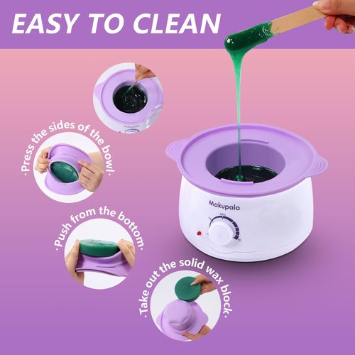 Wax Machine for Hair Removal in Pink Hair Waxing Kit for Women & Men At-Home Use, Silicone Pot, 0.6lb Salon-Grade Brazilian Wax Beads for Face Eyebrow Bikini Armpit Legs Full Body Beginner-Friendly