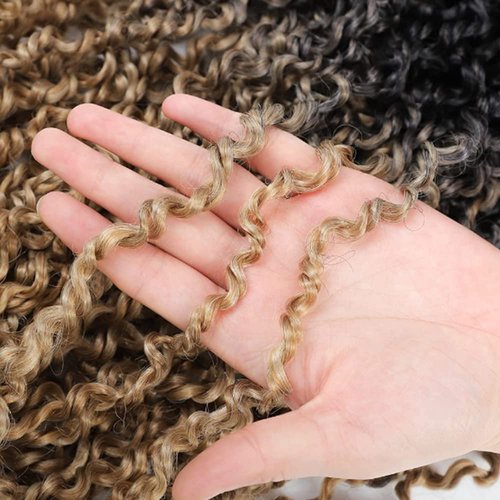 SOKU Mini Passion Twist Crochet Hair 12" - 8 Packs Pre Twisted Yanky Twist Crochet Hair Ombre Blonde Senegalese Majesty Twist Synthetic Braiding Extensions for Black Women Pre-looped