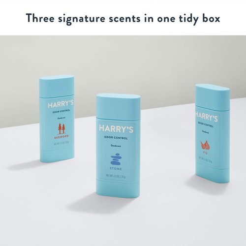 Harry's Aluminum Free Deodorant for Men - Odor Control, Stone, Fig, Redwood Scent, 2.5 Oz, 3-Pack, Men Deodorant Aluminum Free