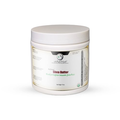 uh*Roh*Muh USDA Certified 16 fl oz Organic Shea Butter from the France | Refined, Nourishing Body Butter for Smooth and Healthy Skin | (Net Wt. 0.45 kg / 1 lb)