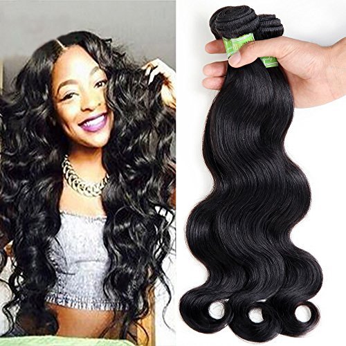 6A Grade Brazilian Virgin Body Wave Hair 3 Bundles 14" 16" 18" Natural Color 100% Unprocessed Brazilian Virgin Human Hair Extension Body Wave