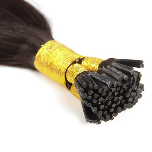 Jiameisi I Tip Hair Extensions Human Hair, 14inch 50g I-Tip Hair Extensions for Women Cold Fusion Extensions Itip Straight Real Human Hair #2 Dark Brown
