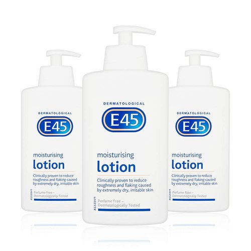 E45 Moisturiser Dermatological Lotion 500Ml With Pump (Pack Of 3) 500 Milliliters