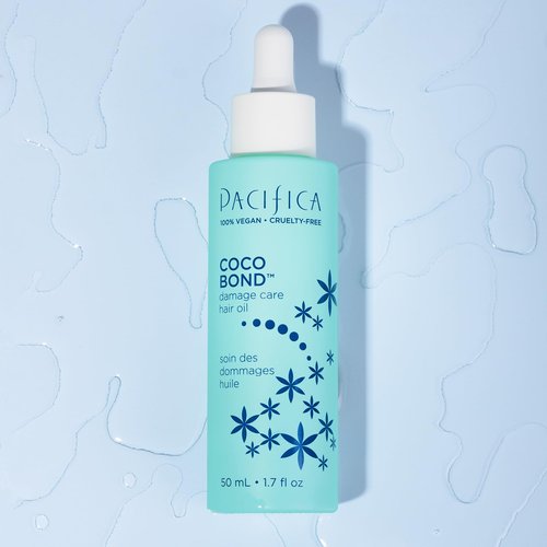 Pacifica Beauty, Coco Bond Hair Oil, Tame Flyaways, Overnight Treatment with Vitamins, Peptides, Moisturizing Repair for Glossy, Smooth, Silicone-Free, Vegan Hair (Pack of 2)