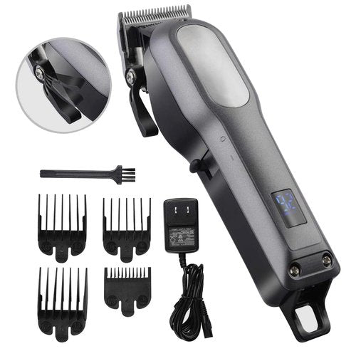 Professional Cordless Hair Clipper for Men, LED, Rechargeable Cord/Cordless Haircutting & Trimming Kit for Heads, Beards & All Body Grooming