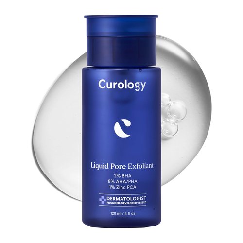 Curology Liquid Pore Exfoliant, 2% BHA Salicylic Acid, 8% AHA/PHA Lactic Acid, and 1% Zinc PCA, Brightening and Exfoliating Facial Skin Care, 4 fl oz