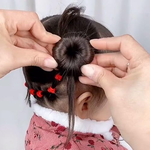 Extra Small Hair Bun Maker for Kids, 6 PCS Chignon Hair Donut Sock Bun Form for Girls, Mini Hair Doughnut Shaper for Short and Thin Hair (Small Size 2 Inch, Light Brown)