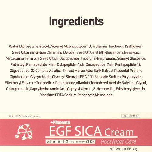 Placenta EGF SICA Cream1.05oz 30g. Bruise Cream. Improve Blush,dark cirles skin. After scar, acne treatment. nourishing.Elasticity.Vatality skin. KoreanCICA .