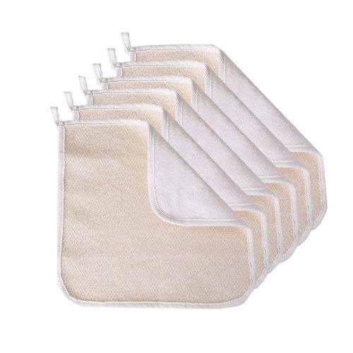 Mofuiry 6 Pack Exfoliating Face Body Wash Cloth Towel, Soft-Weave Scrub Towel Beauty Skin Home Massage Bath Cloth for Skin Care, Shower Scrubber