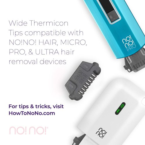 no!no! Hair Removal Kit Thermicon Tip Refill Pack (Wide Tip) for Legs, Back, Arms and Chest - 3 Count