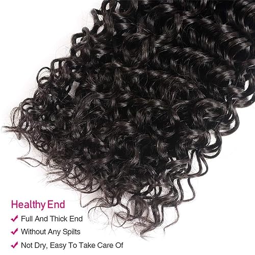 UNICE Human Hair Bundles Curly 16 18 20 inch 100% Unprocessed Brazilian Virgin Weave 3 Bundle Real Natural Black Human Hair Extensions 1B Natural Black Color for Women