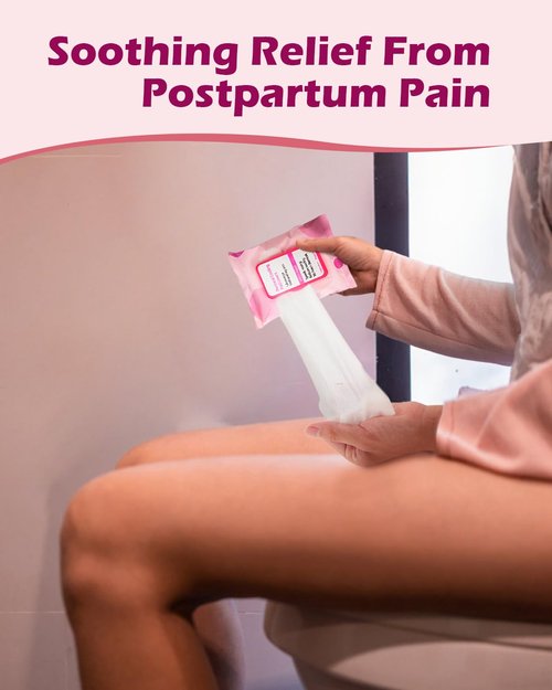 Postpartum Essentials Kit - Peri Bottle,Perineal Ice Packs,Perineal Healing Foam,Disposable Underwears,Cooling Pad Liners,Bath Salts,Canvas Bag,Card,Postpartum Gifts for Mom