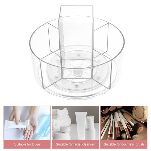balacoo 360 Rotatable Desktop Cosmetics Rack Multi-Layer Makeup Organizer Storage Box for Vanity and Dresser Clear Cosmetic Display Holder