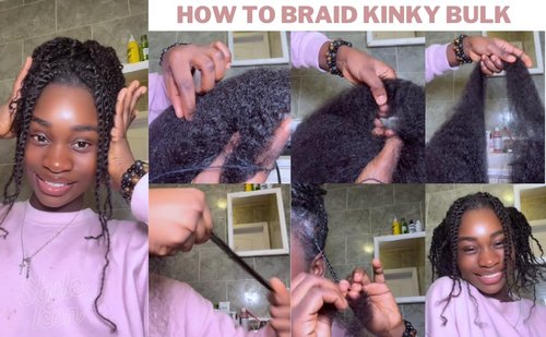 Style Icon 1 Bundle Afro Kinkys Bulk Human Hair (12", Natural Black) - Twist Braids - Curly Hair Extensions- Dreadlocks - Loc Braiding Hair