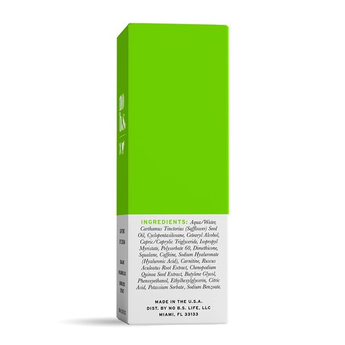 No Bad Stuff - Caffeine Eye Cream with Pure Hyaluronic Acid & Plant Based Squalane Oil, Under Eye Cream for Dark Circles & Puffiness, Travel Size, 0.5 FL Oz, and CoQ10 for Wrinkles