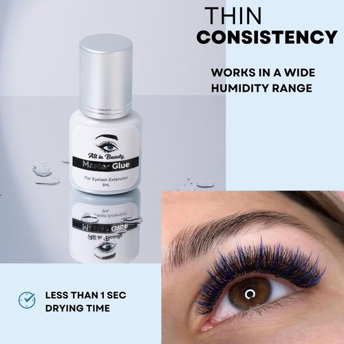All In Beauty Eyelash Extension Kit | Eyelash Extension Glue, Extra Strong Glue and Eyelash Super Bonder Bundle for Longer Retention of lash Extensions. Professional Tool Kit for False Lashes