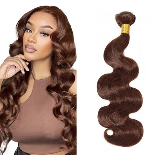 Chocolate Brown Bundles Human Hair Color 4 Body Wave Bundles Niegmeag Brazilian Virgin Remy Hair Single Bundle 18 Inch Brown Body Wave Bundle 100g