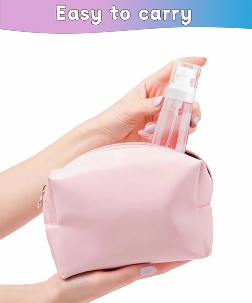 Uadbau 6 Pack Small Spray Bottles - Travel Size 3 Pack 1oz/30ml and 3 Pack 2oz/60ml with 3pcs Funnels, Fine Mist Mini Plastic Refillable Spray Bottles - Pink
