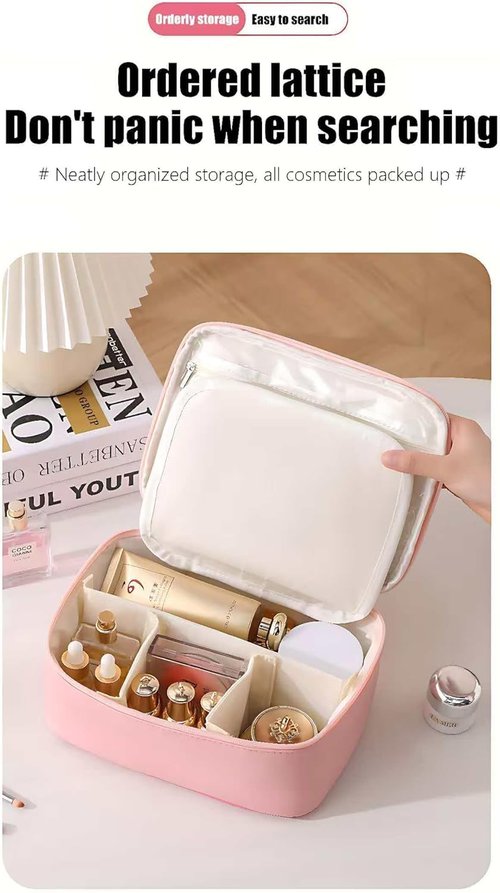 Makeup Bag – Cinnamoroll Makeup Organizer, Travel Toiletry Bag for Women & Girls | Cute Cosmetic Bag, Train Case for, Travel Bag, Toiletry Bag for Women, Make up Storage (Blue Cinamoro)