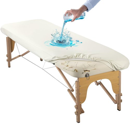 PU Leather Massage Table Cover with Strip, Reusable Lash Bed Cover for 23Inch Width Massage Bed in Wax Therapy Spa Facial Tattoo Beauty Salon, Waterproof Esthetician Bed Sheet Easy to Wipe Oil Stains