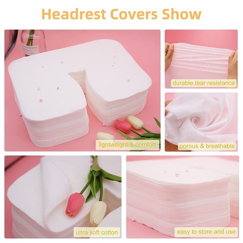 500 count Disposable Face Cradle Covers Non-Sticking Disposable Massage Headrest Covers Ultra Soft Medical-Grade SPA Face Rest Covers Headrest Covers for Massage Table Chairs 14.2" x 10.6" (500Pcs)