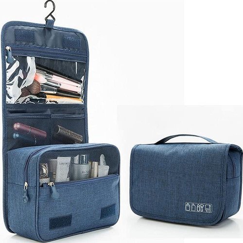 Hanging Travel Toiletry Bag for Men and Women, Hygiene Bag, Waterproof Cosmetic Bag for Accessories/Shaving/Grooming/Cosmetic/Toiletries, Multifunction Cosmetics Organizer Accessories Pouch - (Blue)