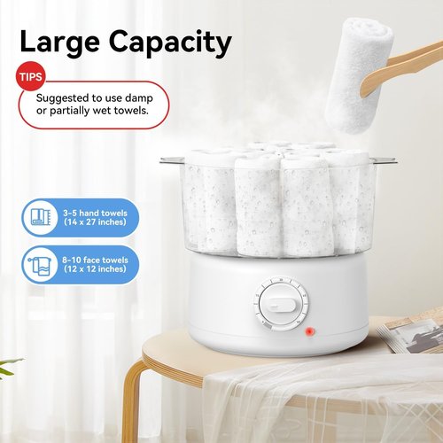 HYTOBP Mini Hot Towel Warmer for Spa, Quick Heating Towel Steamer for Facials, Portable Small Towel Heater for Bathroom,Spa and Salon.(White-XX-Small)